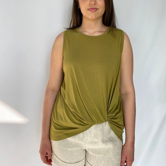 Jackson Rowe Knotty Tank in sage green - Picture 3 of 7
